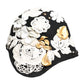 Black Wool White Floral Gold Leaf Cloche Hat