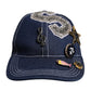 Blue Crystal Embellishment Baseball Cap