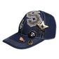 Blue Crystal Embellishment Baseball Cap