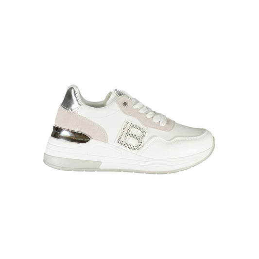 White Polyester Women Sneaker