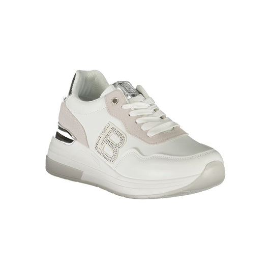White Polyester Women Sneaker