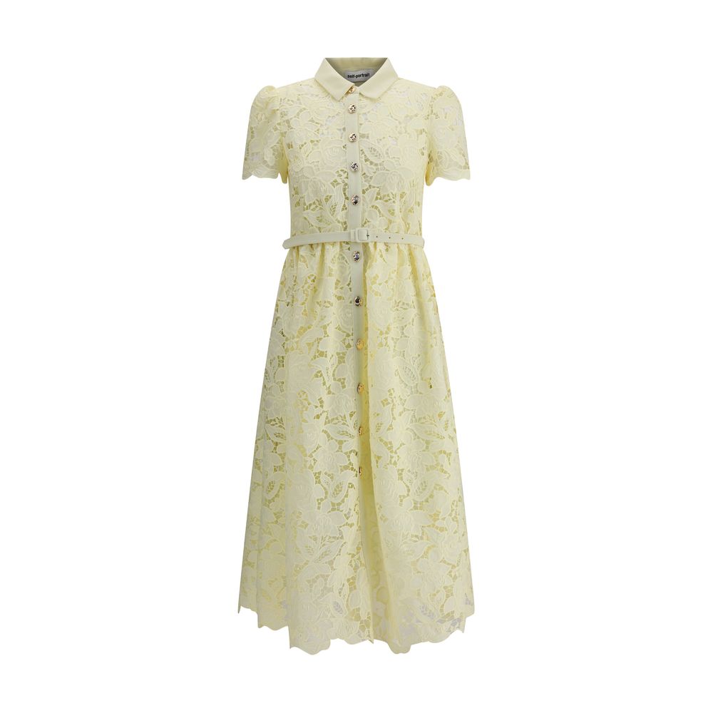 Midi-length lace chemisier Dress