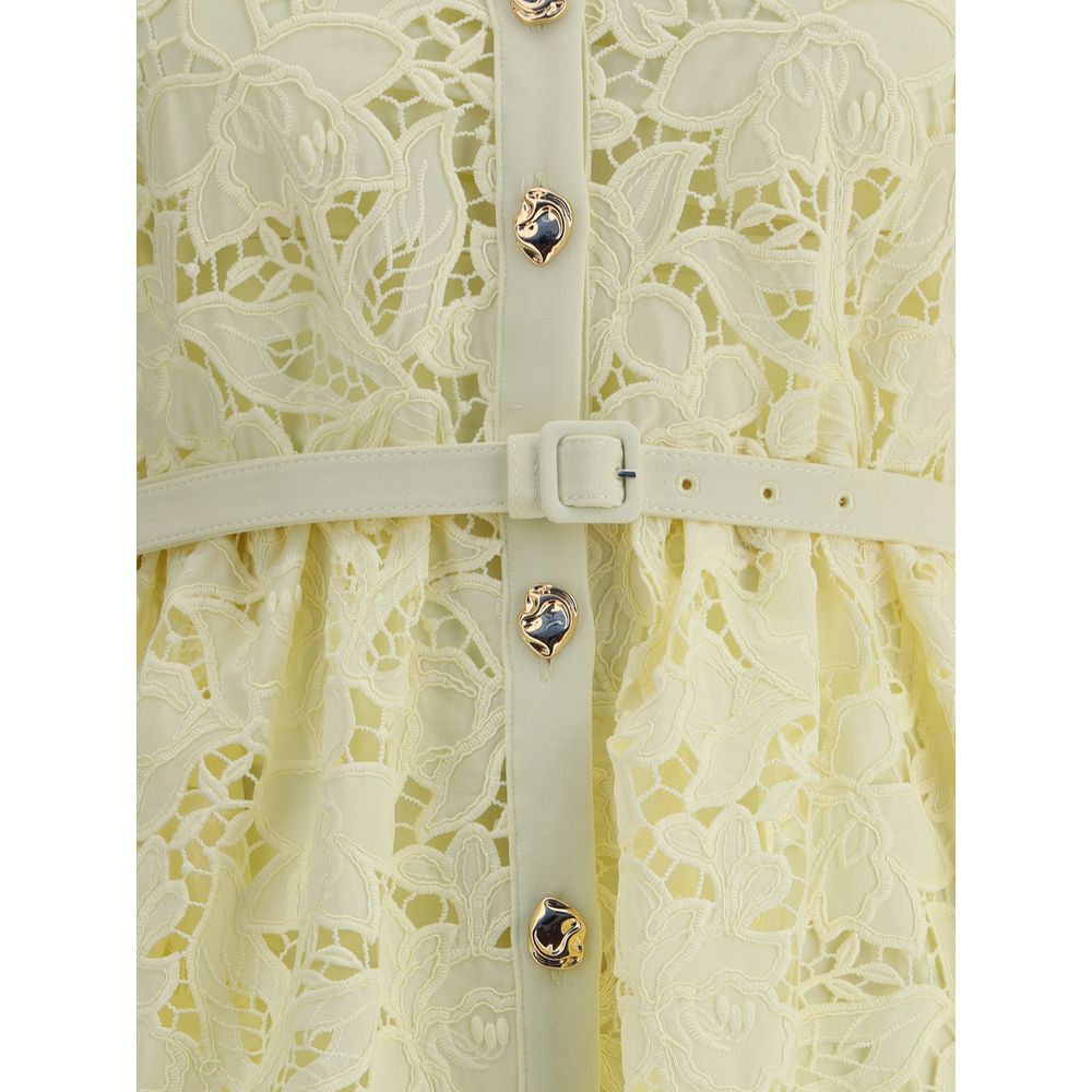 Midi-length lace chemisier Dress
