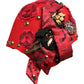 Red Crystal Gold Roses Brooch Embellished Hat