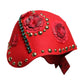 Red Crystal Gold Roses Brooch Embellished Hat