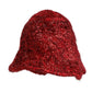 Red Viscose Tinsel Wide Brim Bucket Hat