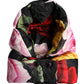 Black Floral Print Whole Head Wrap Hat