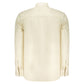 Beige Cotton Men Shirt