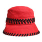 Red Lace Polyester Wide Brim Bucket Hat