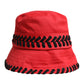 Red Lace Polyester Wide Brim Bucket Hat