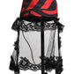 Black Red Stripes Lace Tulle Bucket Hat