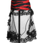 Black Red Stripes Lace Tulle Bucket Hat
