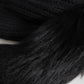 Black Acrylic Knitted Fur Winter Beanie Hat