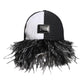 White Black Polka Dot Feathers Baseball Cap