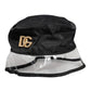 Black Nylon PVC DG Logo Bucket Hat