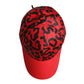 Red Cotton 6 Panels Women Baseball Cap