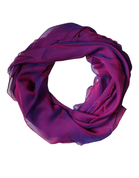 Purple Silk Rectangle Wrap Shawl Scarf