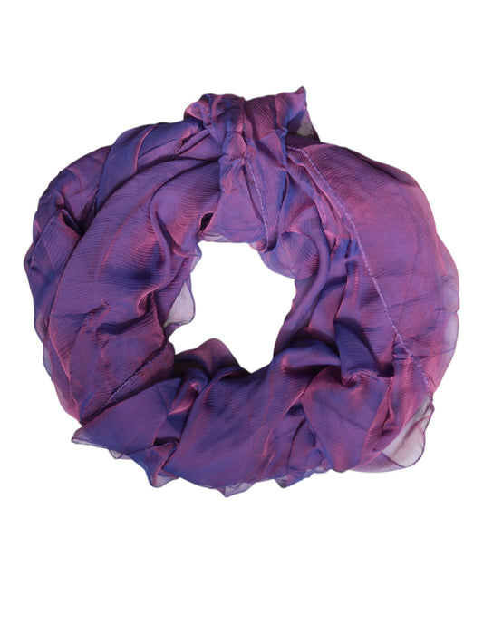 Purple Silk Rectangle Wrap Shawl Scarf