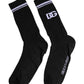 Black Cotton Logo Mid Calf Men Socks