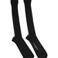 Black Viscose Logo Over The Calf Socks