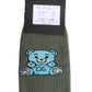 Gray Cotton DG Bear Mid Calf Socks