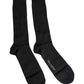 Black Stretch Logo Mid Calf Men Socks