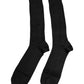 Black Stretch Logo Mid Calf Men Socks