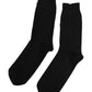 Black Solid Stretch Mid Calf Men Socks