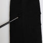 Black Solid Stretch Mid Calf Men Socks