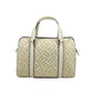 Travel Small Pebbled Leather Duffle Crossbody Handbag Pale Gold Multi