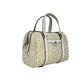 Travel Small Pebbled Leather Duffle Crossbody Handbag Pale Gold Multi