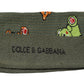 Green Nylon DG Bear Printed Mid Calf Socks