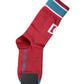 Red Cotton DG Logo Print Mid Calf Socks