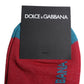 Red Cotton DG Logo Print Mid Calf Socks