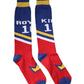 Multicolor Printed Cotton Over Calf Socks