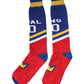 Multicolor Printed Cotton Over Calf Socks