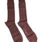 Brown Stretch Logo Print Mid Calf Socks