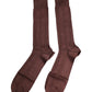 Brown Stretch Logo Print Mid Calf Socks