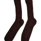 Brown Cotton Stretch Over The Calf Socks