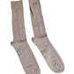 Brown Cotton Stretch Logo Over Calf Socks