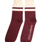 Burgundy Stretch Logo Print Mid Calf Socks