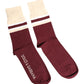 Burgundy Stretch Logo Print Mid Calf Socks