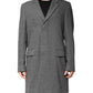 Gray Wool Single Breasted Trench Coat Jacket