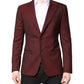 Maroon Wool Slim Fit Men Coat Jacket Blazer
