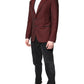 Maroon Wool Slim Fit Men Coat Jacket Blazer