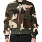 Multicolor Cotton Bomber Full Zip Jacket