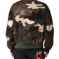 Multicolor Cotton Bomber Full Zip Jacket