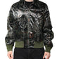 Green DG Logo Print Bomber Full Zip Jacket