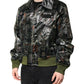 Green DG Logo Print Bomber Full Zip Jacket