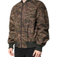Brown Camouflage Bomber Full Zip Jacket